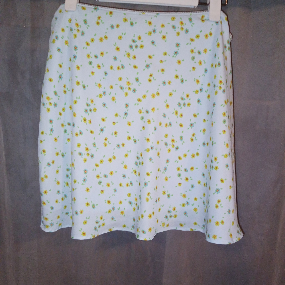 Wild Fable Blue Flower Mesh Mini Skirt
